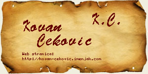 Kovan Čeković vizit kartica